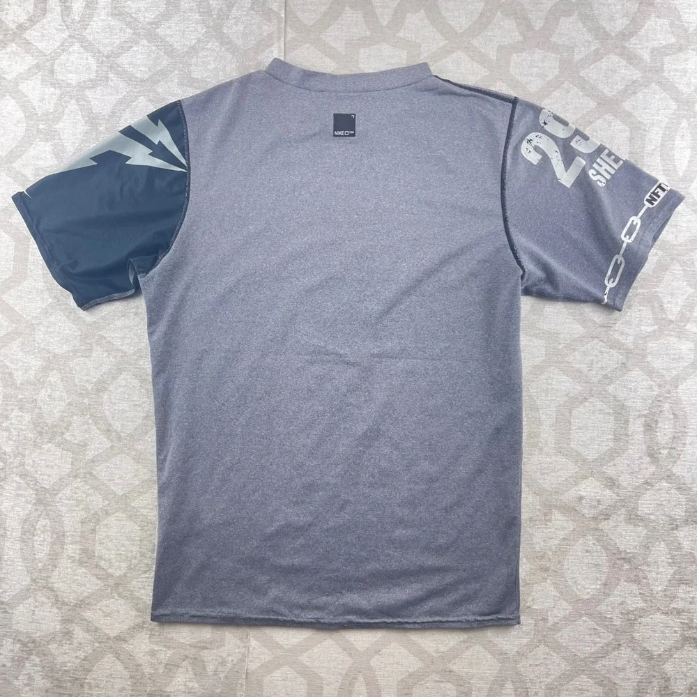 Nike Team Boys‎ Grey Black Custom NikeID NFTC Compression Athletic Shirt L